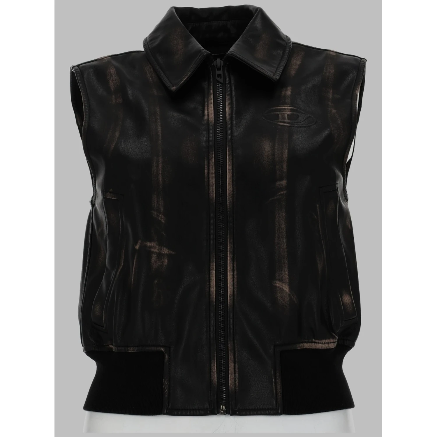 GILET BOMBER CON EFFETTO DISTRESSED
