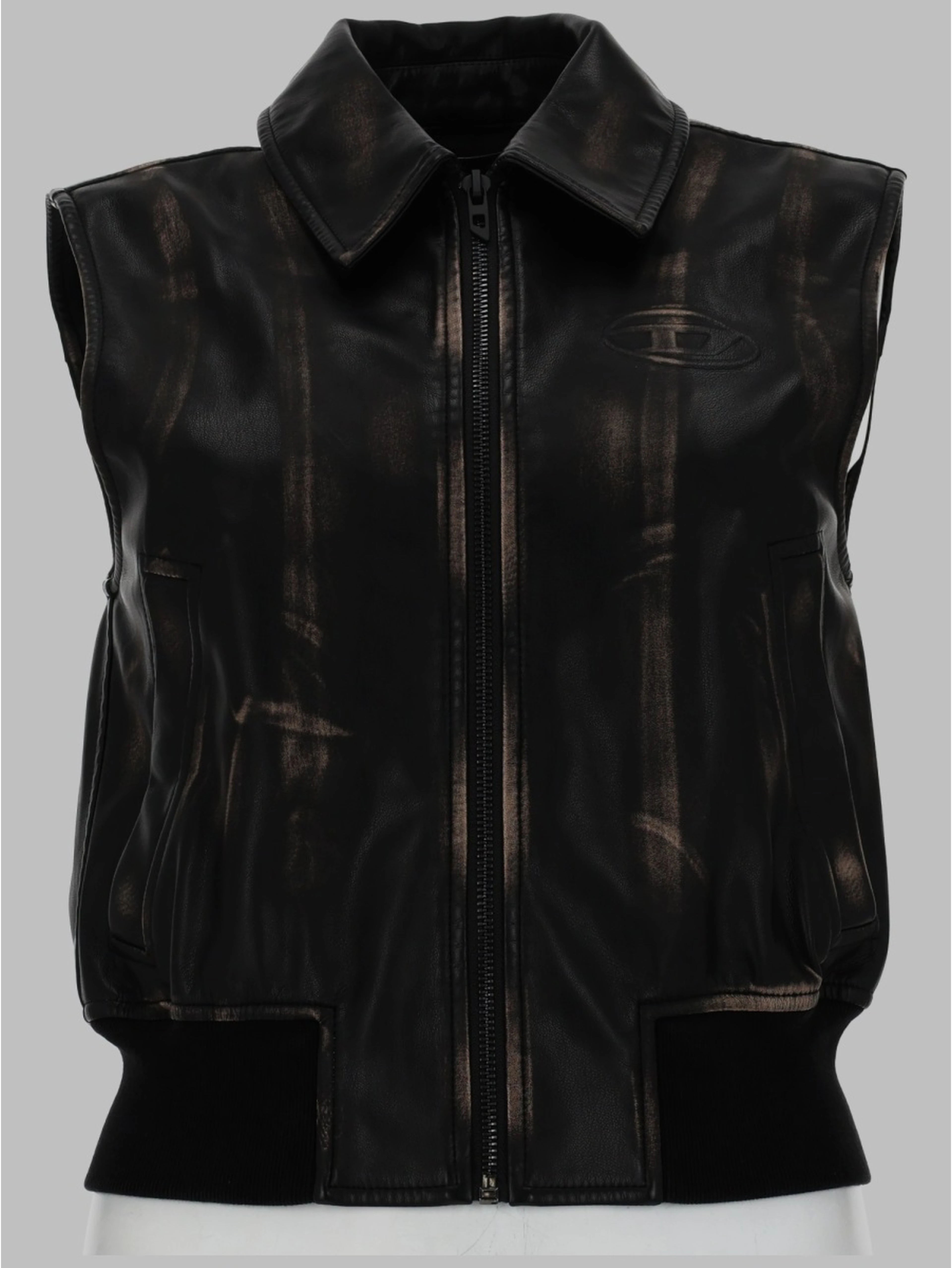 GILET BOMBER CON EFFETTO DISTRESSED