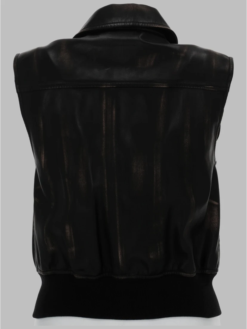 GILET BOMBER CON EFFETTO DISTRESSED