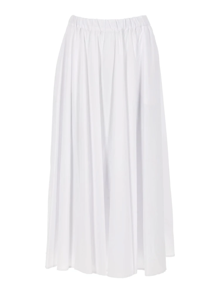 GONNA IN POPELINE DI COTONE E NYLON STRETCH