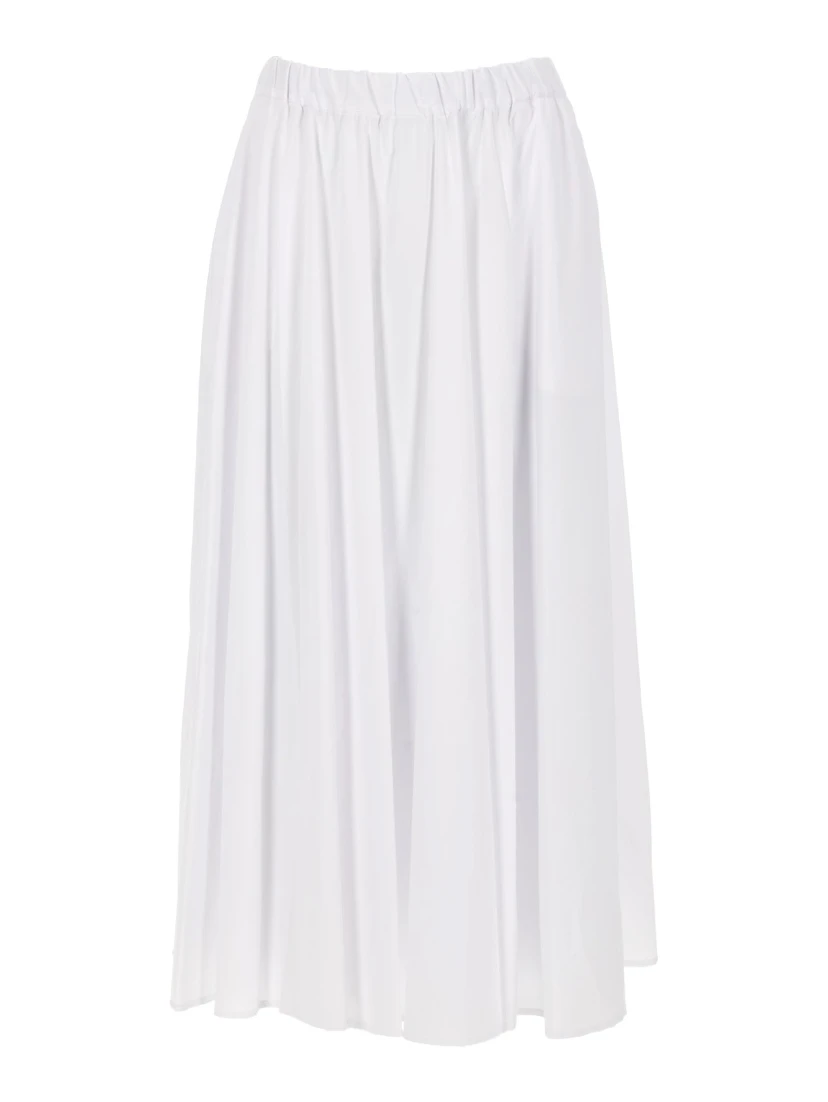 GONNA IN POPELINE DI COTONE E NYLON STRETCH