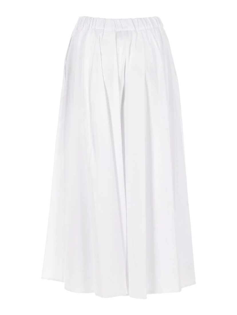 GONNA IN POPELINE DI COTONE E NYLON STRETCH