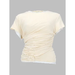 T-SHIRT DRAPPEGGIATA CON NODO LATERALE