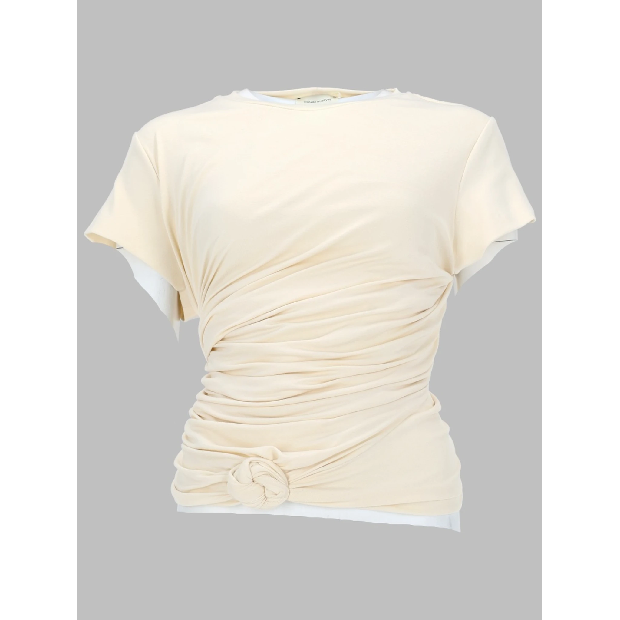 T-SHIRT DRAPPEGGIATA CON NODO LATERALE