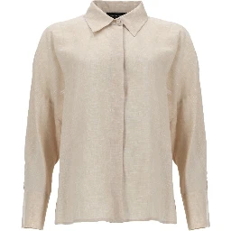 CAMICIA CROPPED IN TELA DI LINO
