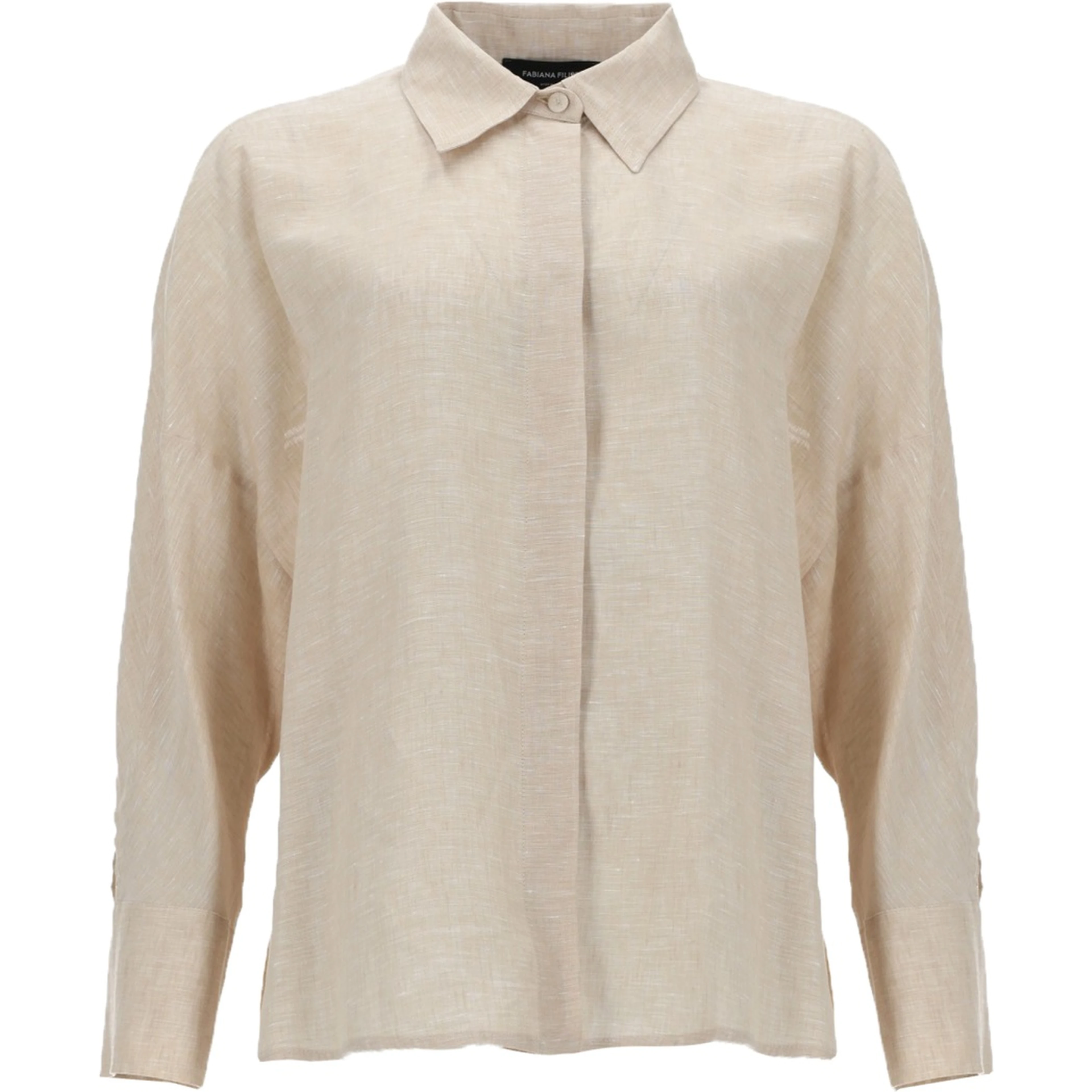 CAMICIA CROPPED IN TELA DI LINO