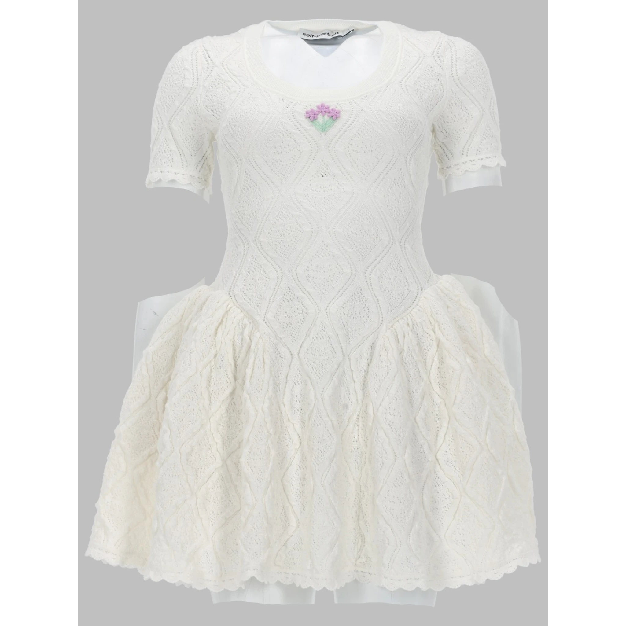 MINI ABITO SVASATO IN MAGLIA TRAFORATA