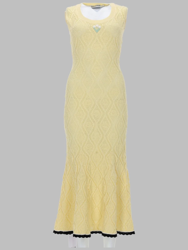 ABITO MIDI IN MAGLIA TRAFORATA
