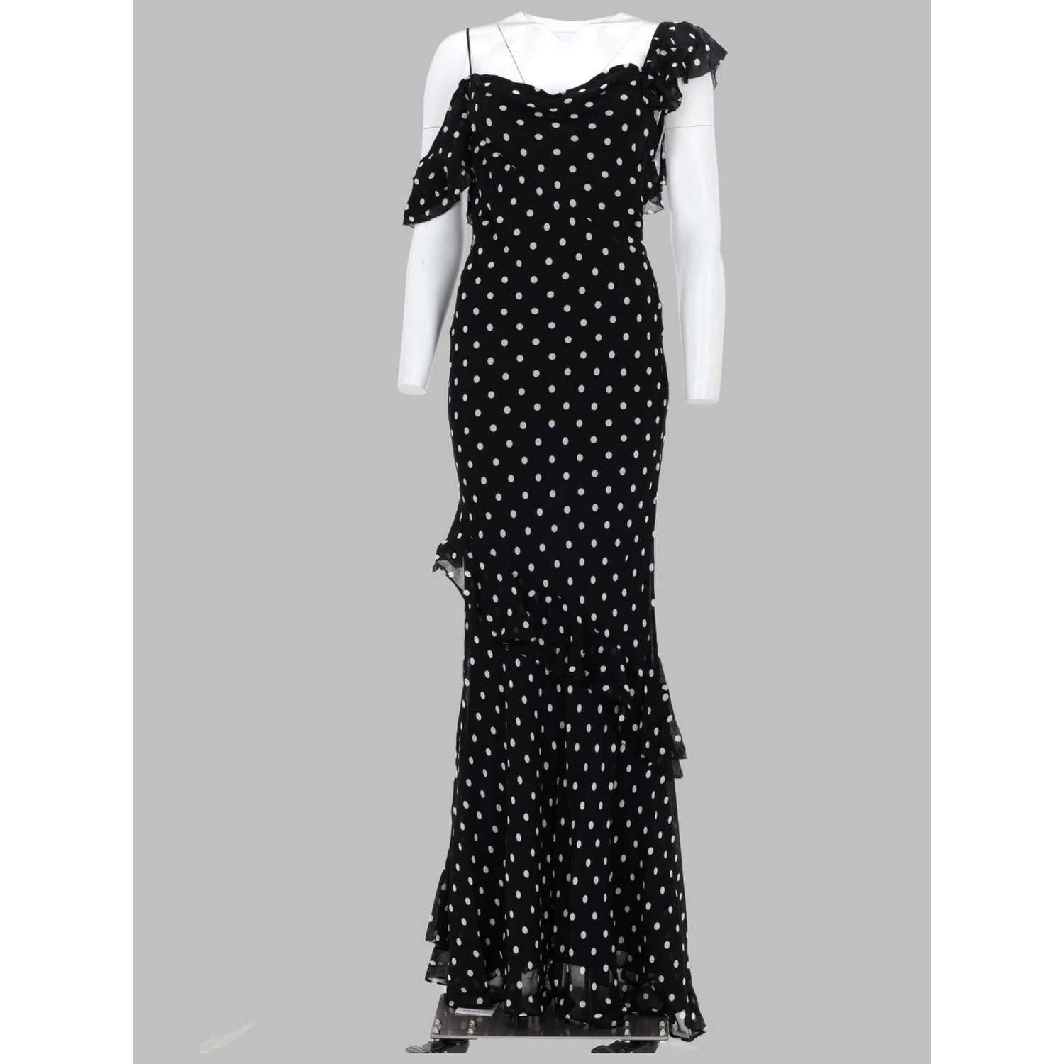 ABITO LUNGO IN GEORGETTE A POIS