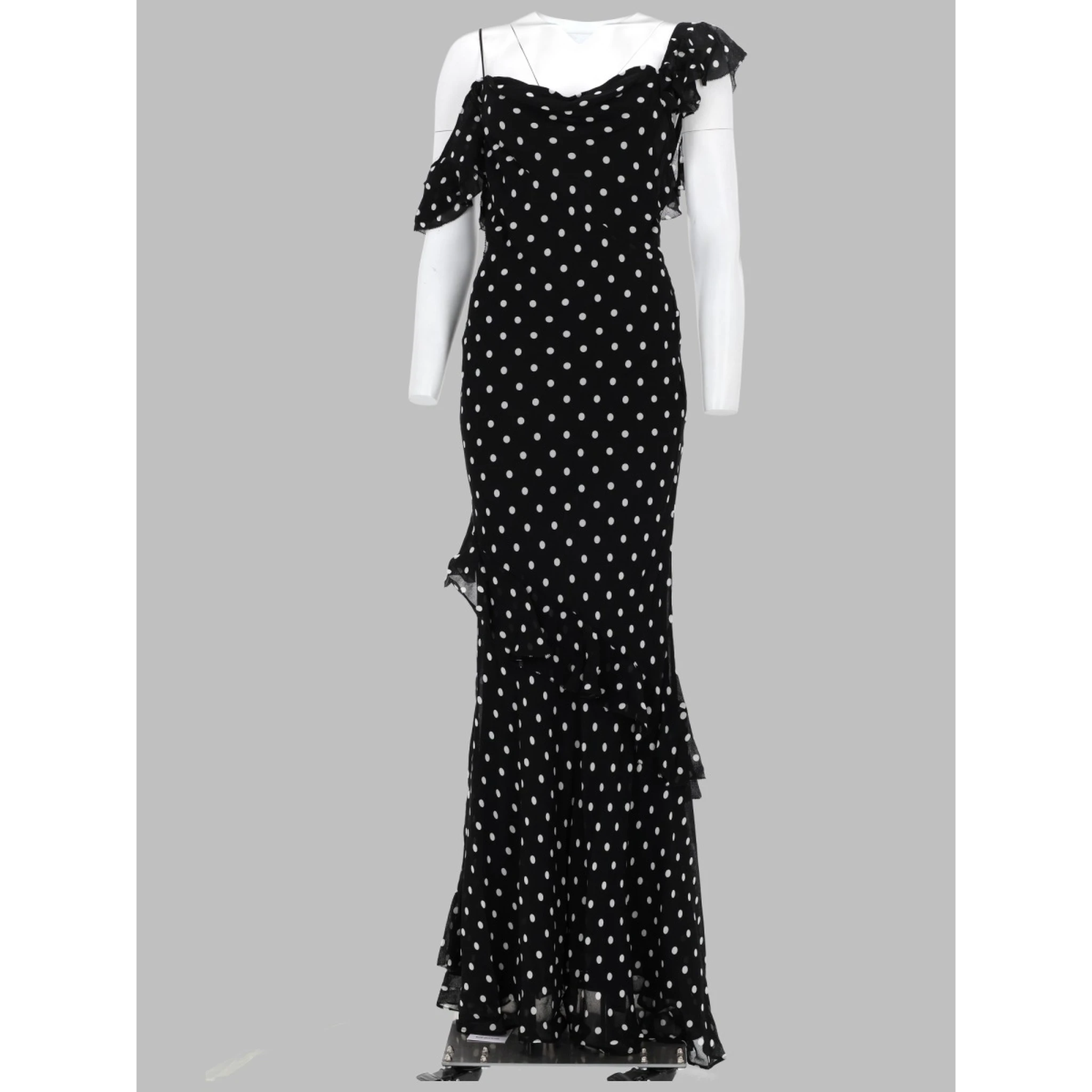 ABITO LUNGO IN GEORGETTE A POIS