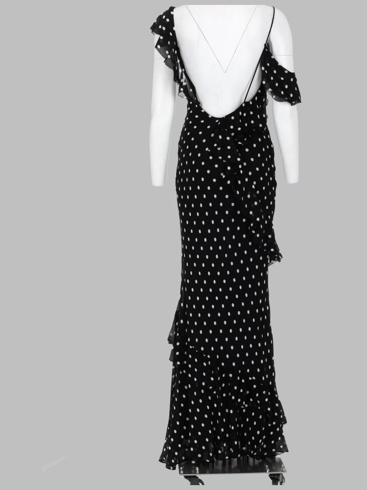 ABITO LUNGO IN GEORGETTE A POIS alternative
