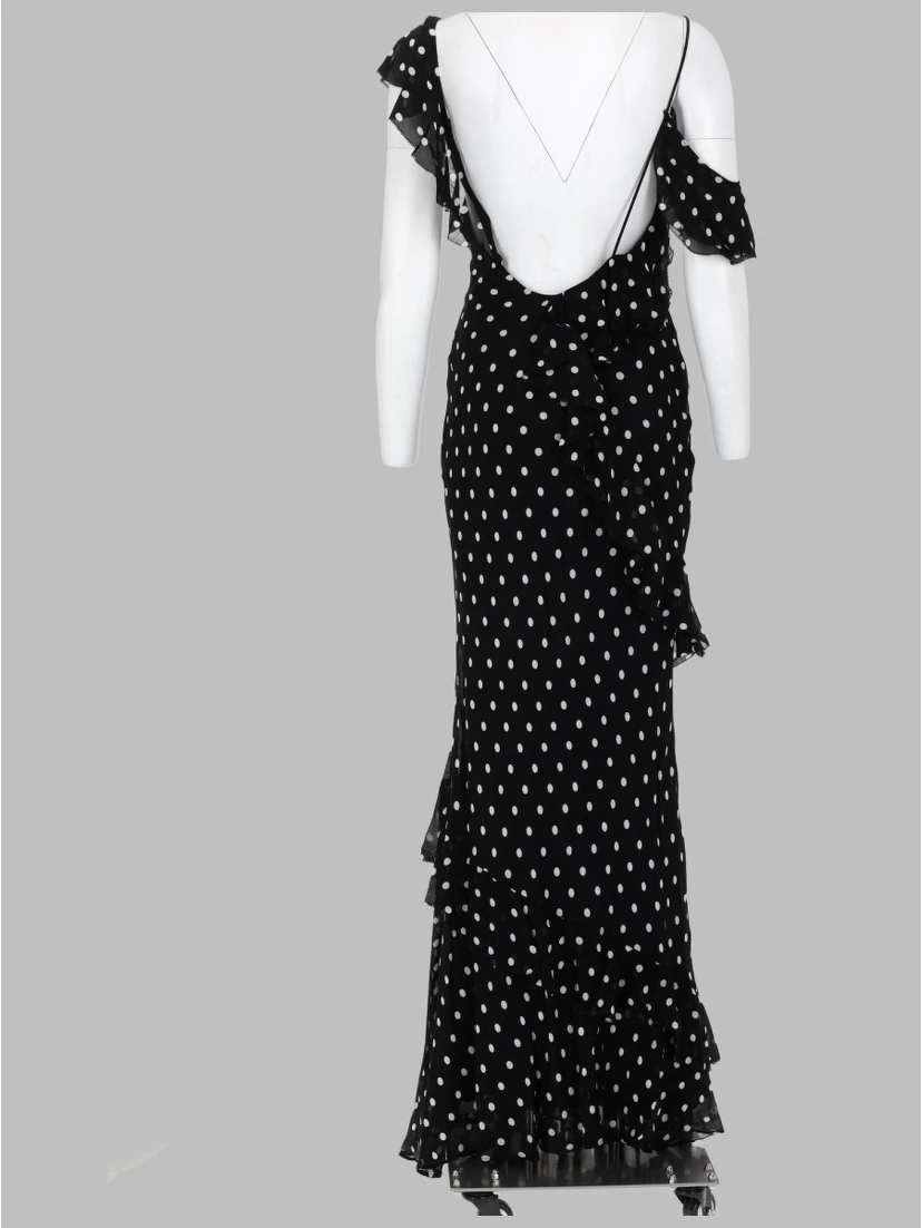 ABITO LUNGO IN GEORGETTE A POIS