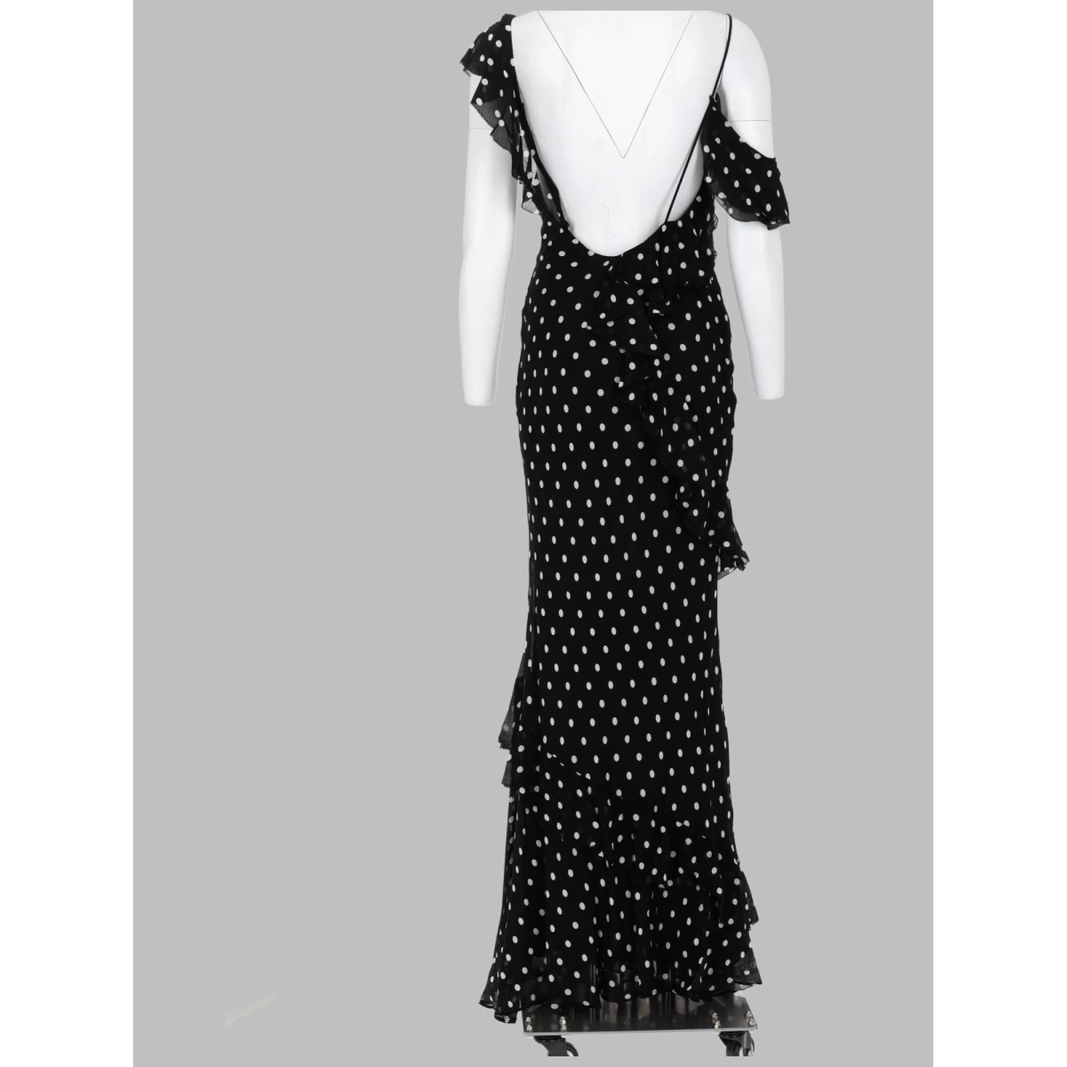 ABITO LUNGO IN GEORGETTE A POIS
