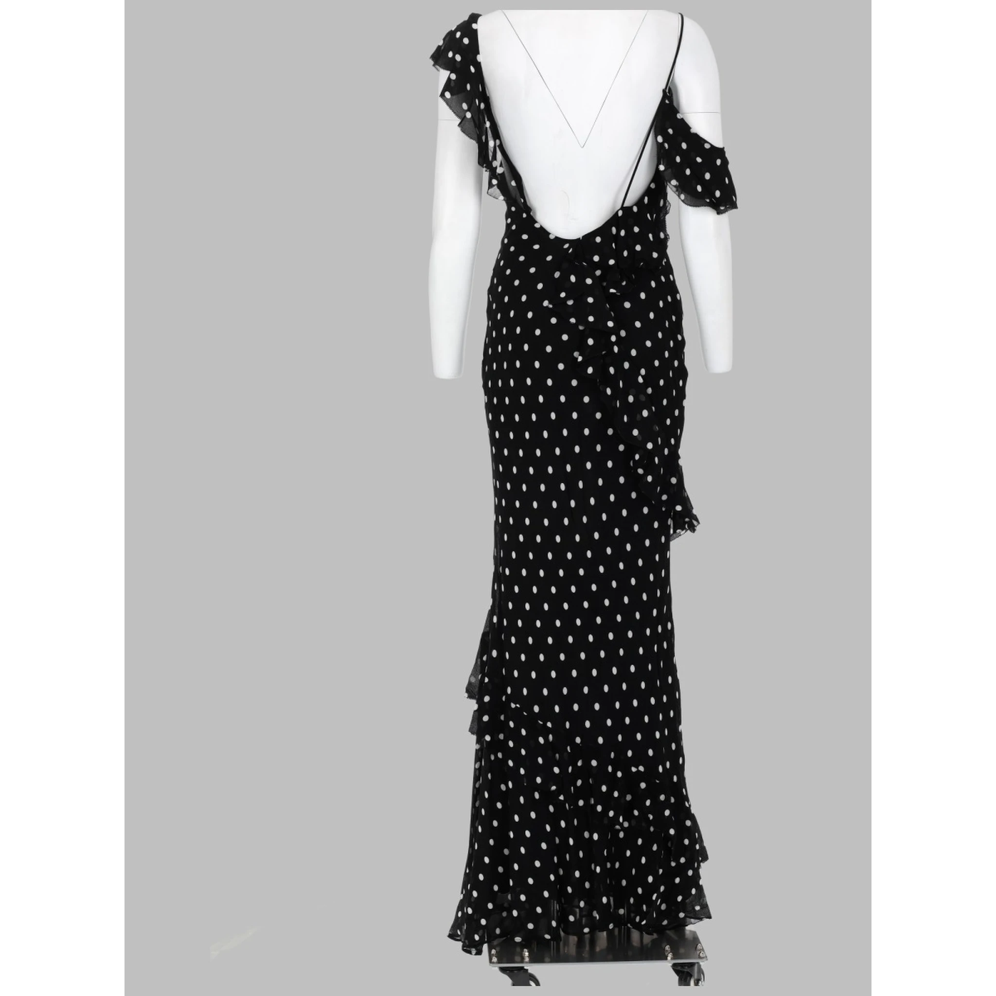ABITO LUNGO IN GEORGETTE A POIS