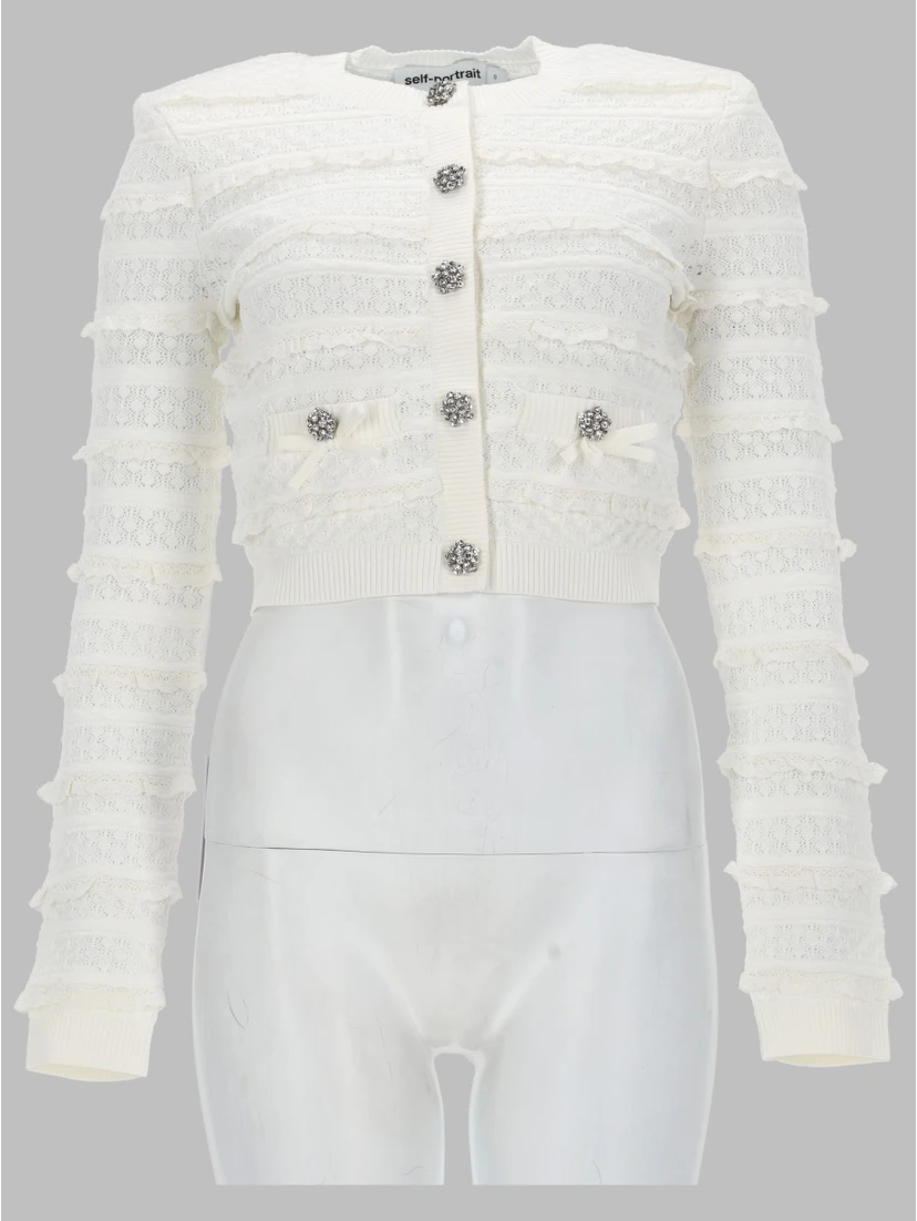 CARDIGAN TRAFORATO CON STRASS