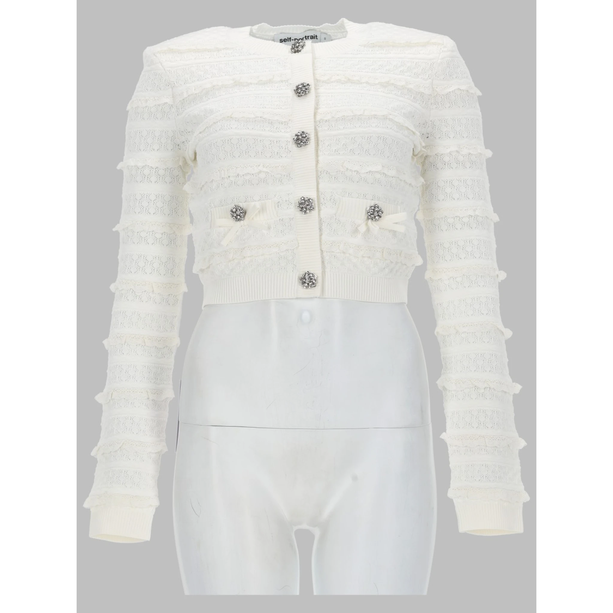 CARDIGAN TRAFORATO CON STRASS