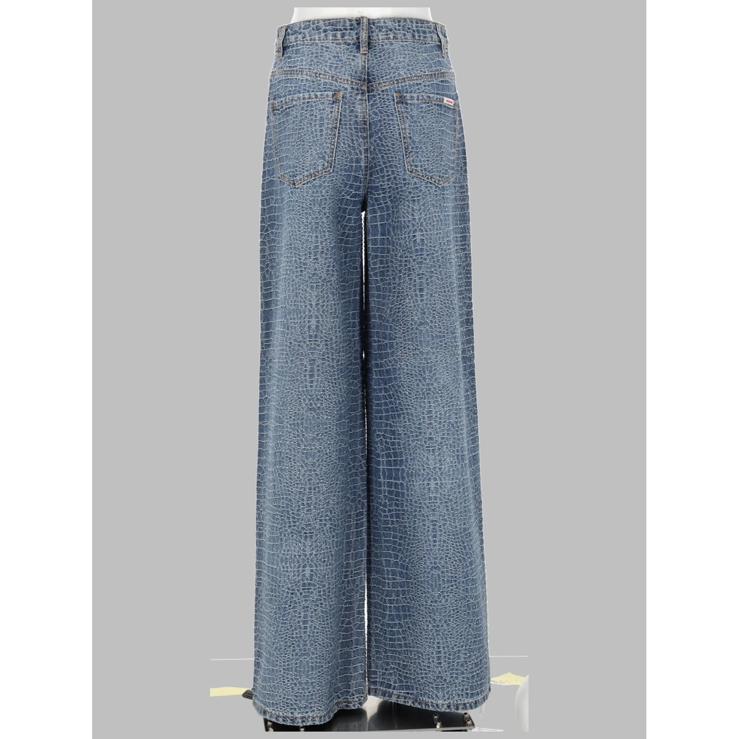 JEANS CON STRASS EFFETTO COCCODRILLO