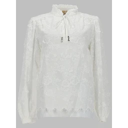 CAMICETTA IN VOILE CON RICAMI FLOREALI