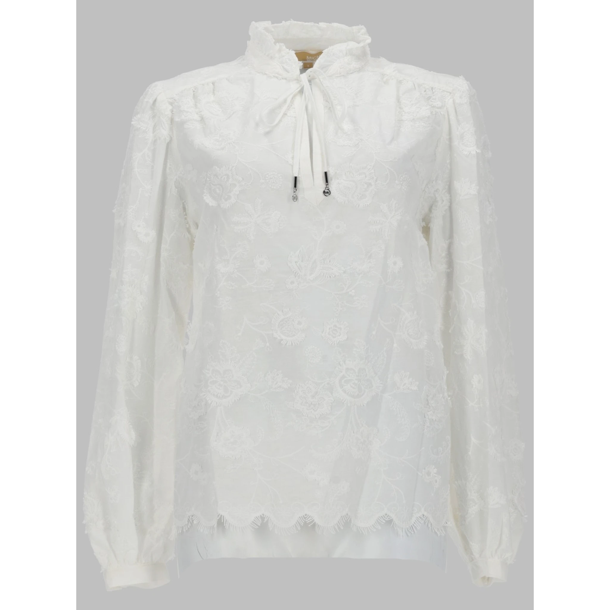 CAMICETTA IN VOILE CON RICAMI FLOREALI