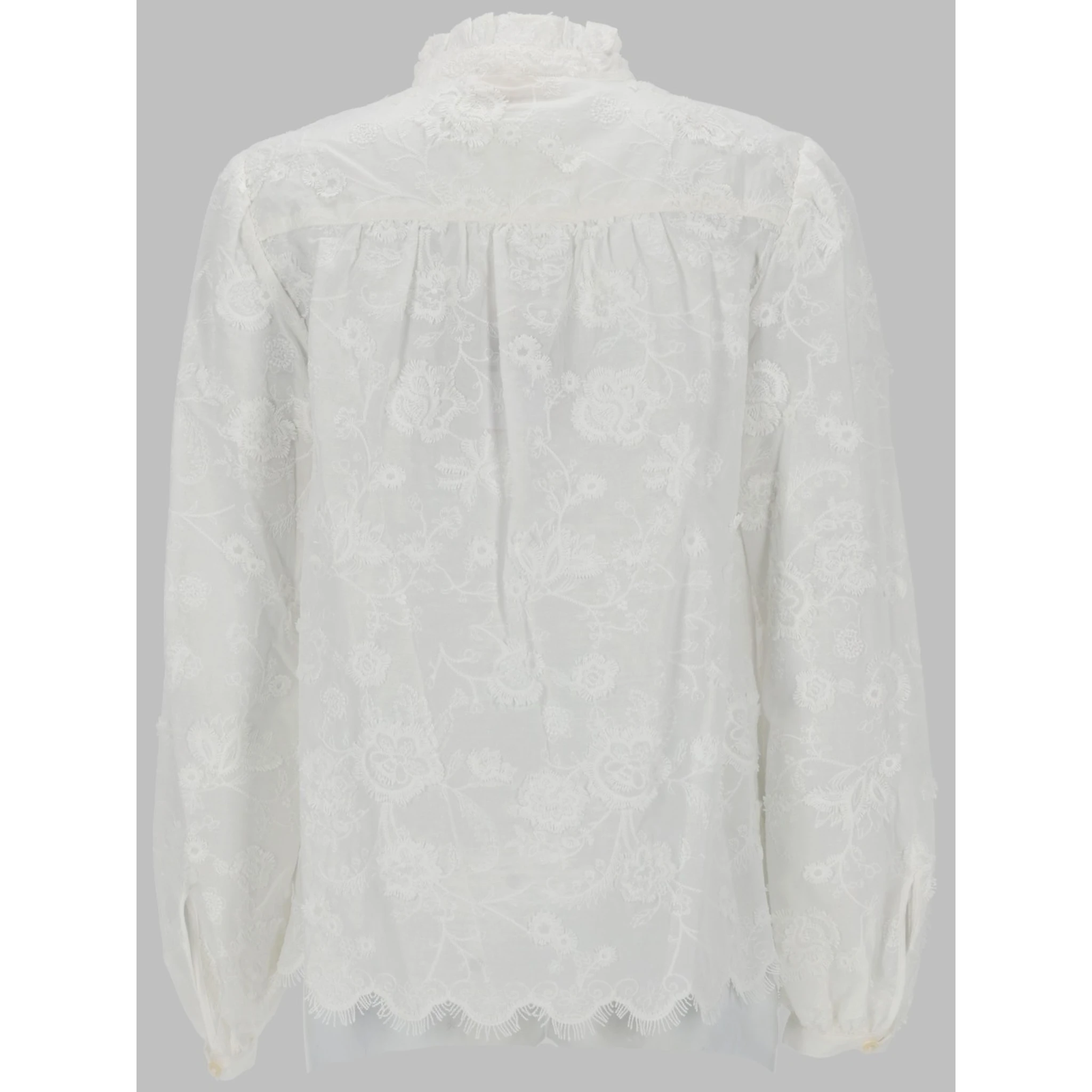 CAMICETTA IN VOILE CON RICAMI FLOREALI
