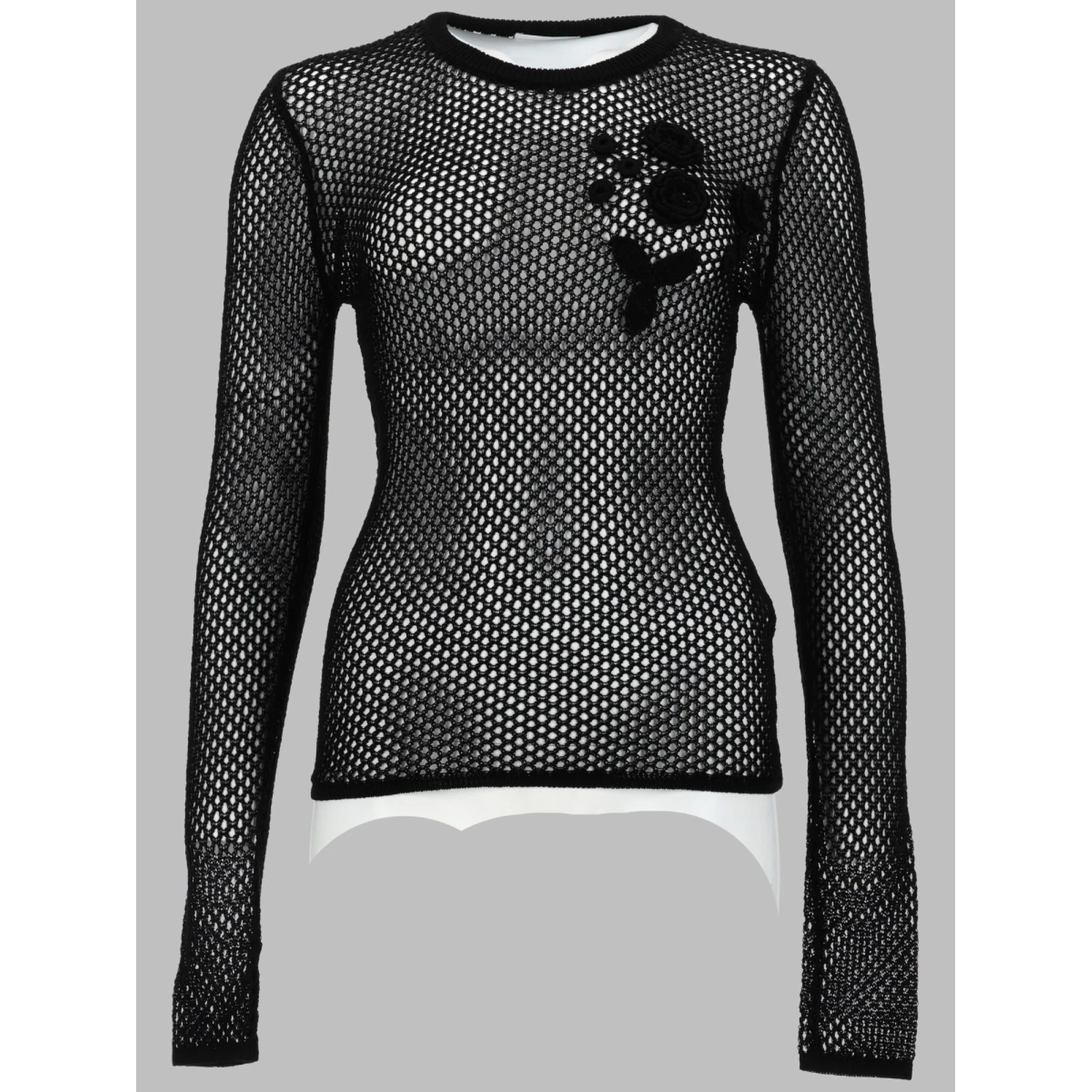 TOP IN MESH DI COTONE MERCERIZZATO