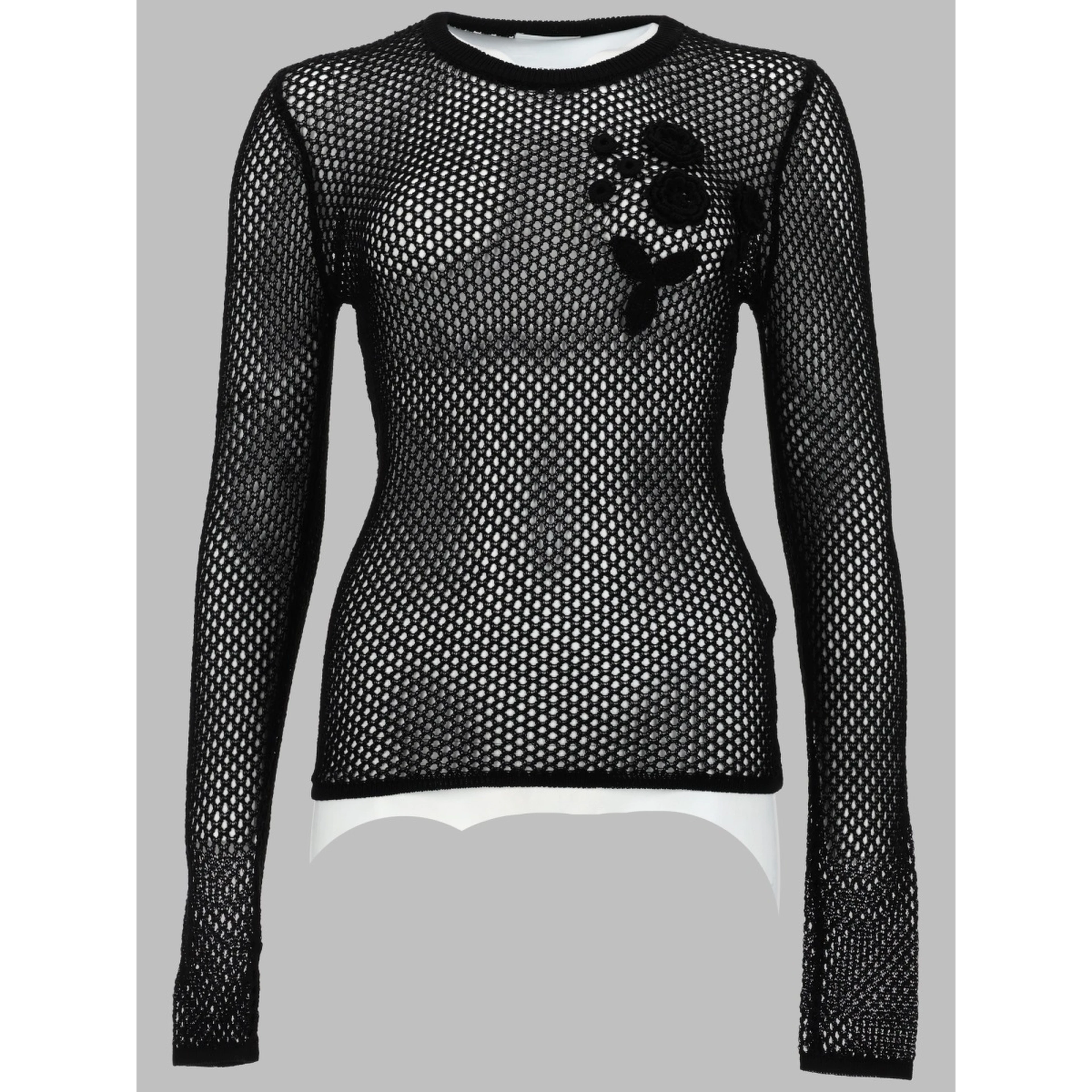 TOP IN MESH DI COTONE MERCERIZZATO