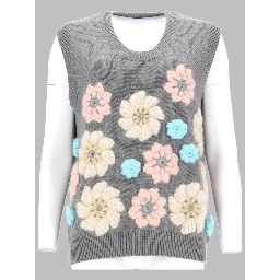 GILET CON APPLICAZIONI FLOREALI