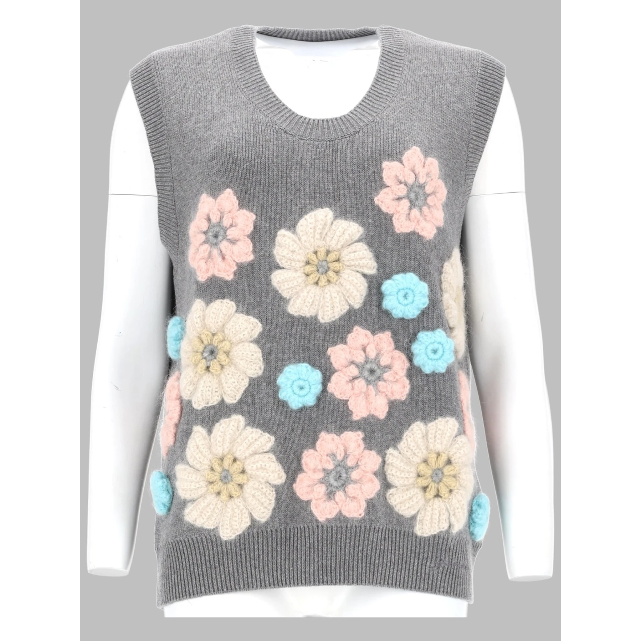 GILET CON APPLICAZIONI FLOREALI