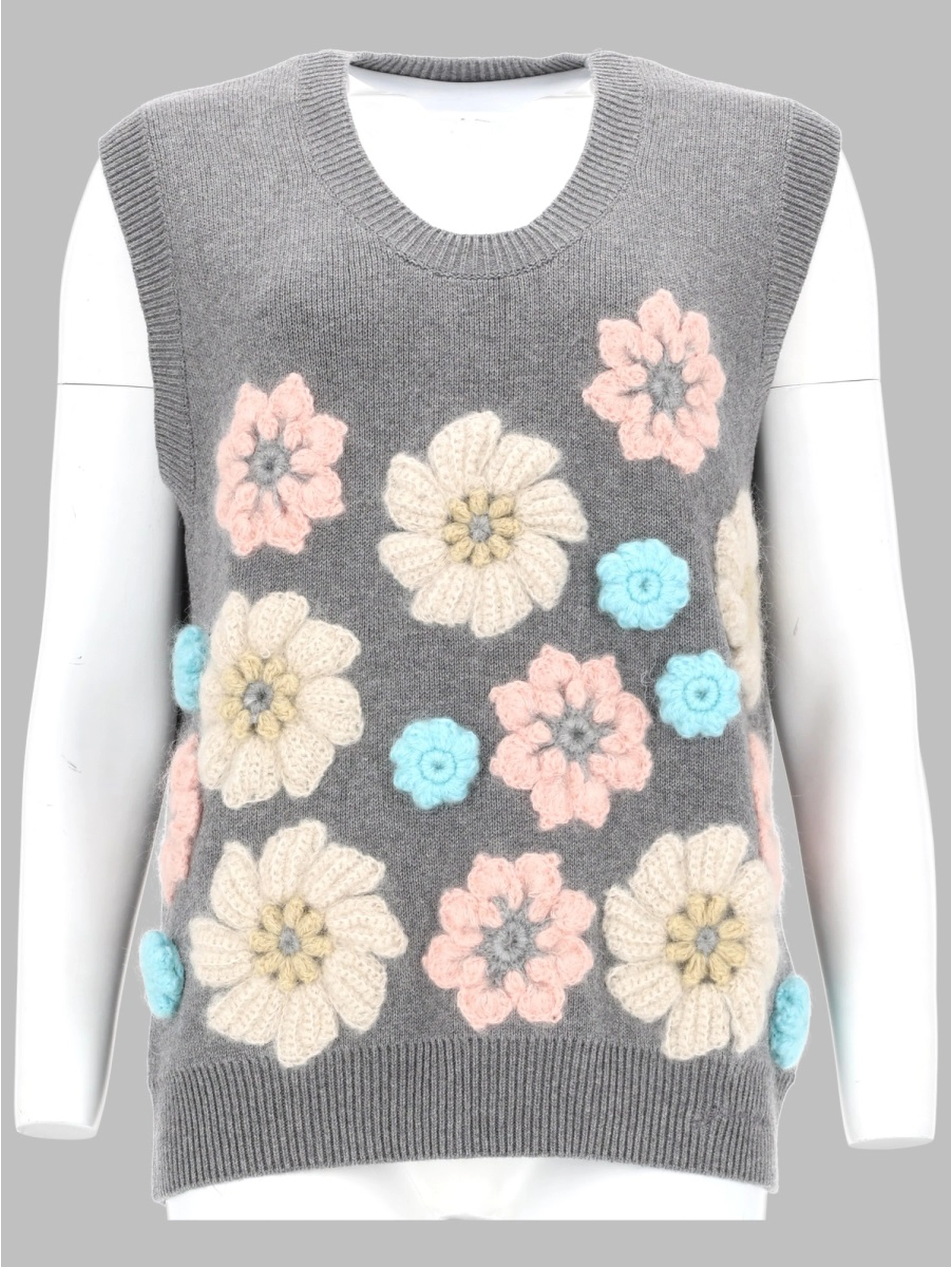 GILET CON APPLICAZIONI FLOREALI