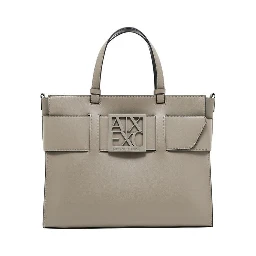 Beige Artificial Leather Handbag