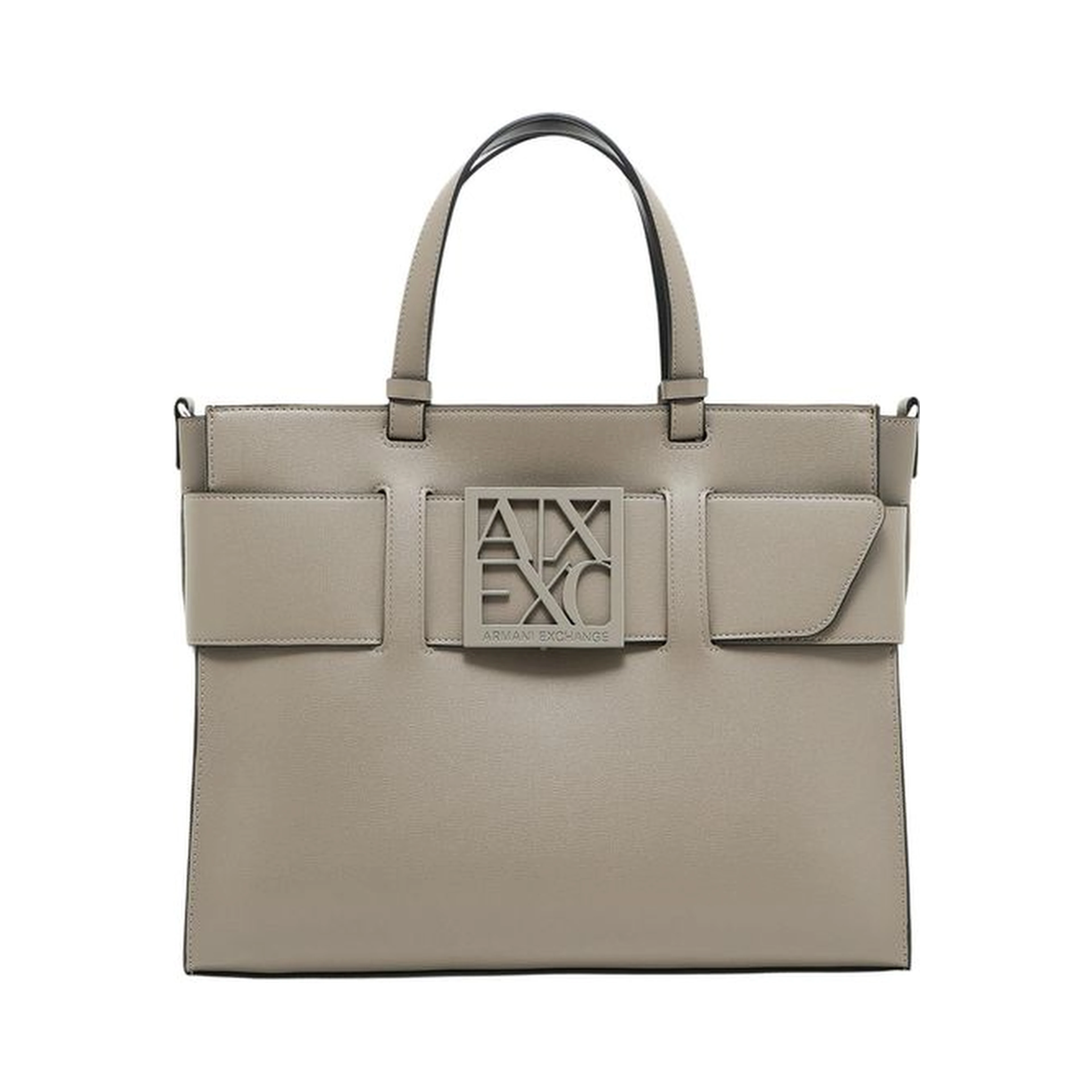 Beige Artificial Leather Handbag
