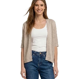 Gray Polyester Cardigan