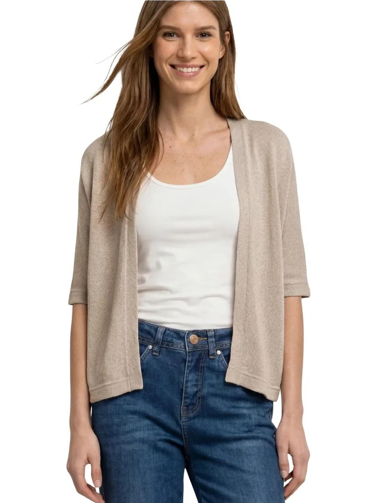 Gray Polyester Cardigan