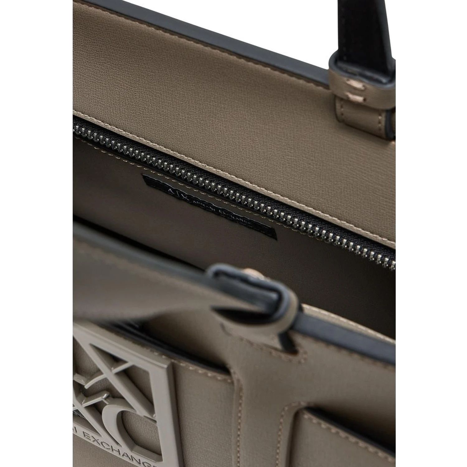 Beige Artificial Leather Handbag