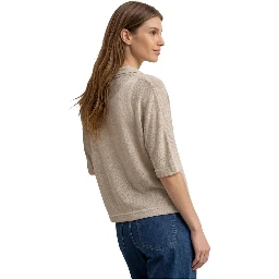 Gray Polyester Cardigan