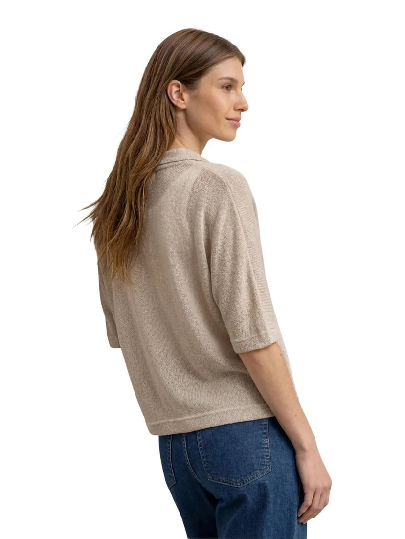 Gray Polyester Cardigan