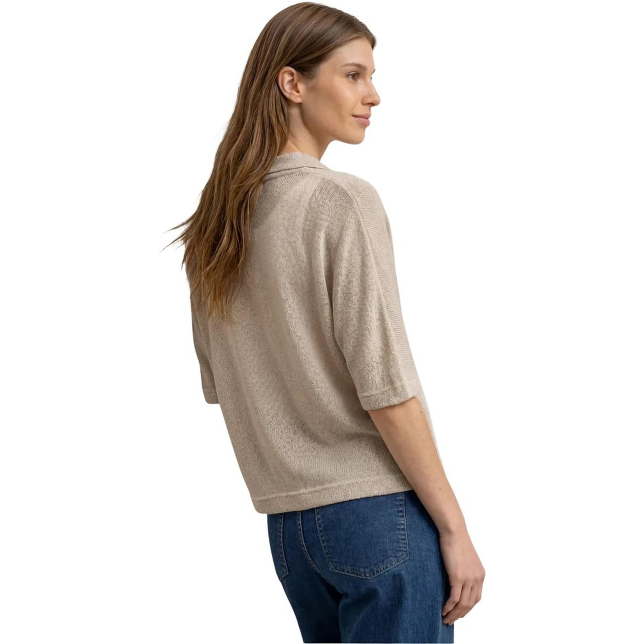 Gray Polyester Cardigan