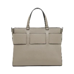 Beige Artificial Leather Handbag