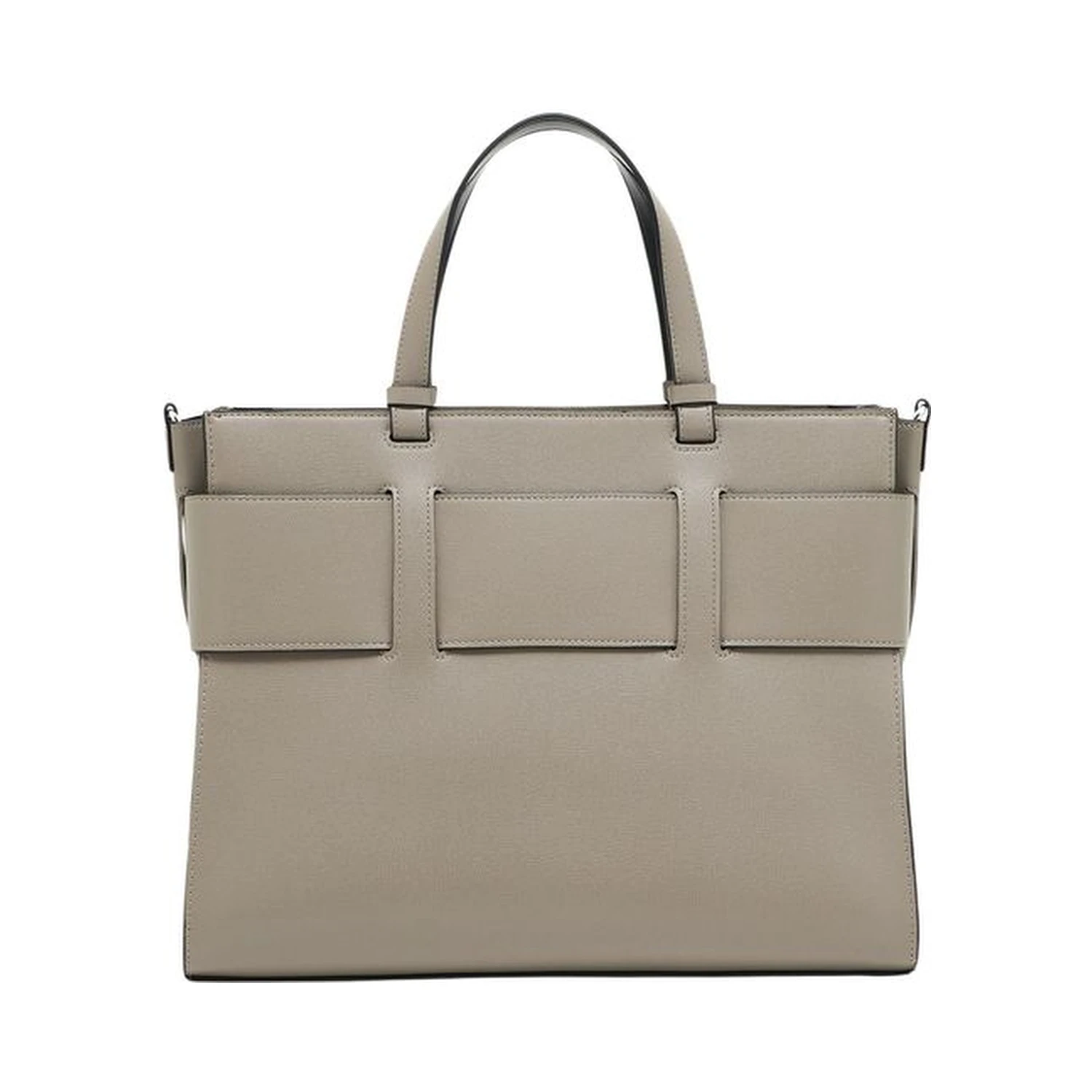 Beige Artificial Leather Handbag