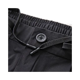 Black Elastane Athletic Pants