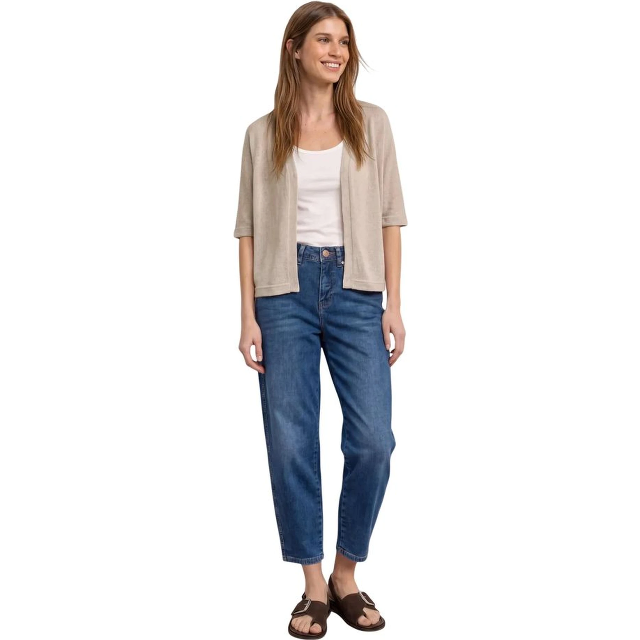 Gray Polyester Cardigan