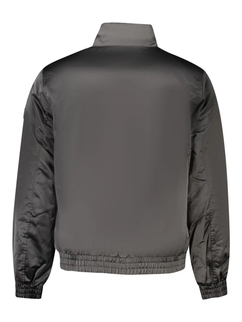 Black Polyester Men Jacket