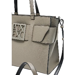 Beige Artificial Leather Handbag
