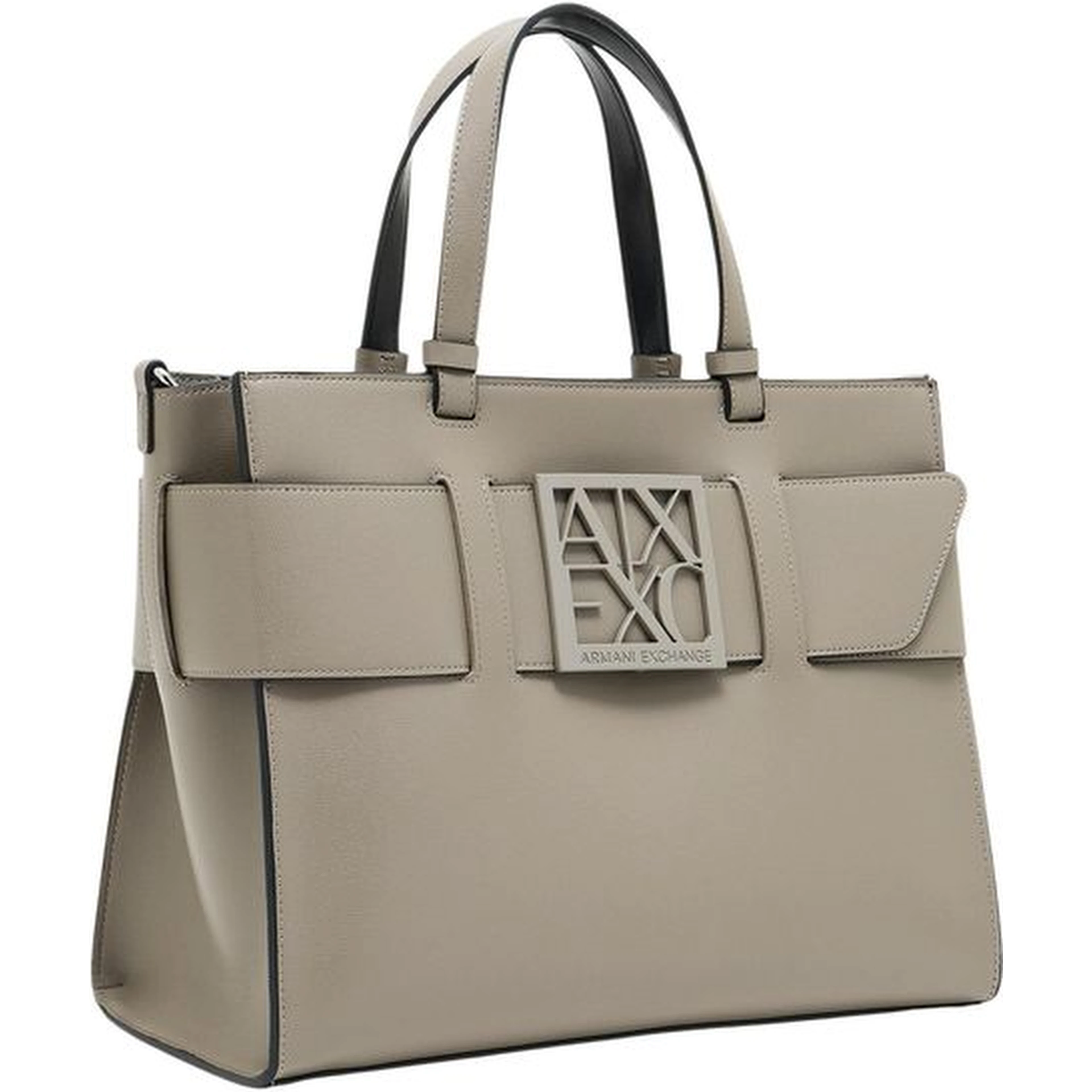 Beige Artificial Leather Handbag