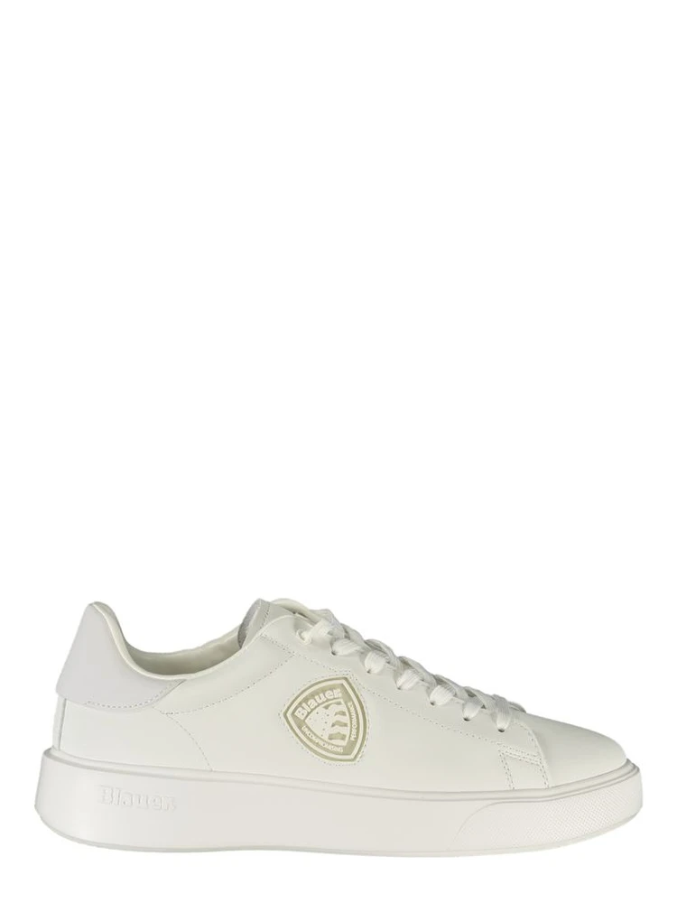 Bianco Poliestere Mens Sneaker