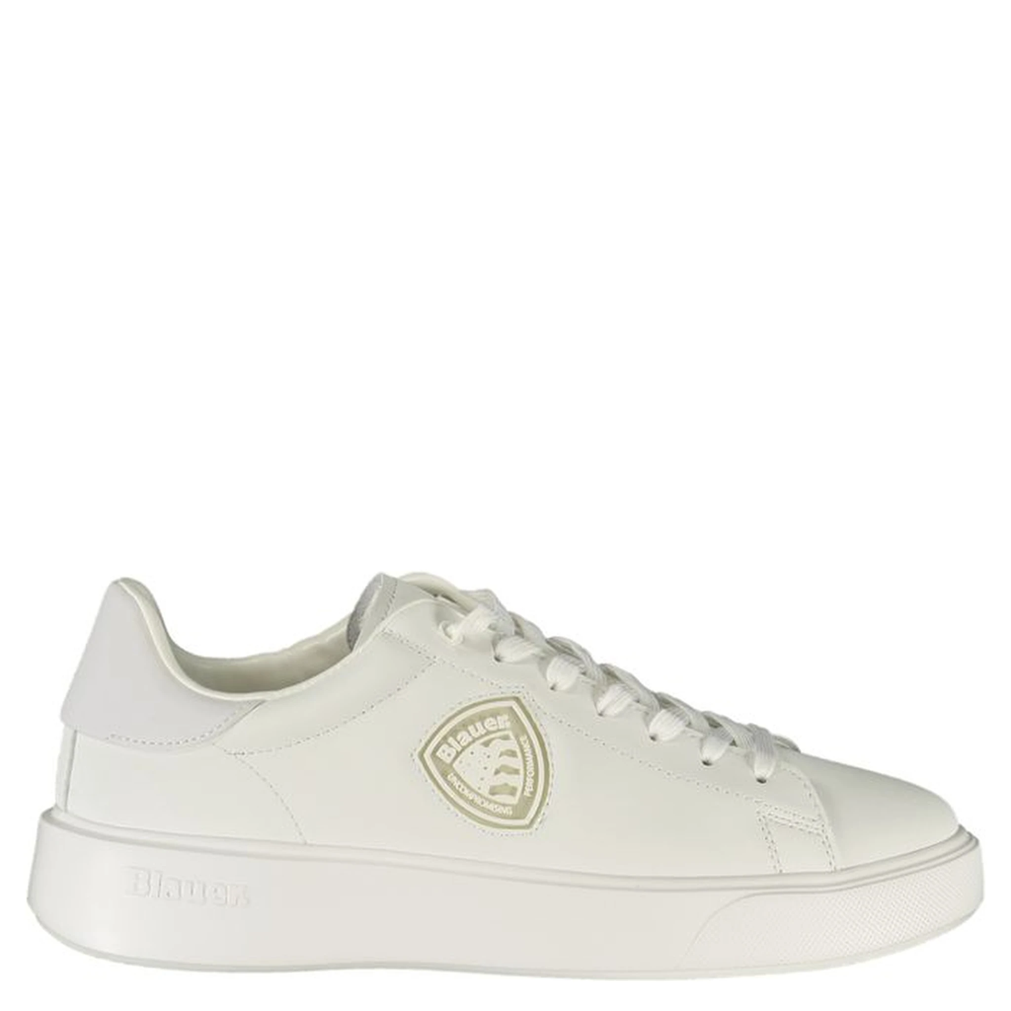 Bianco Poliestere Mens Sneaker