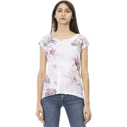 White Cotton Women T-Shirt