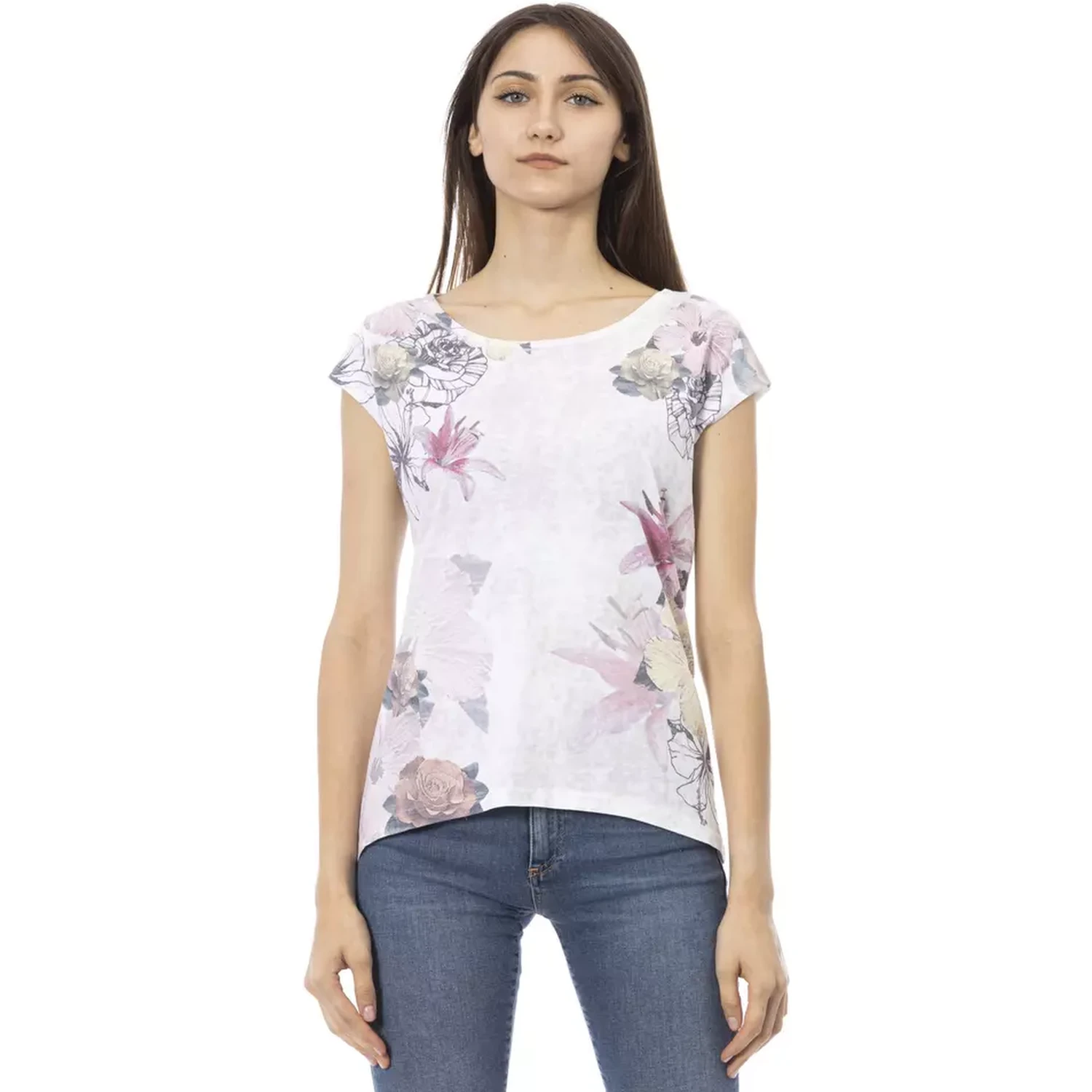 White Cotton Women T-Shirt
