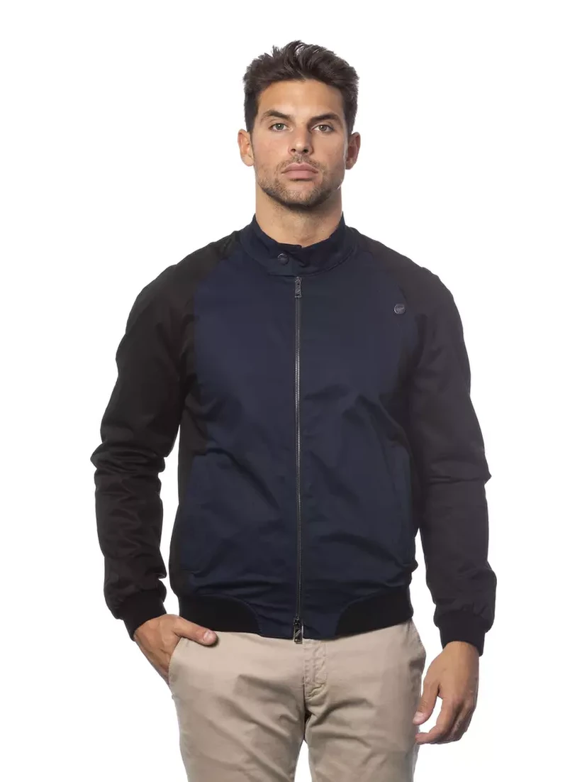 Blue Cotton Men's Bomber Jacket