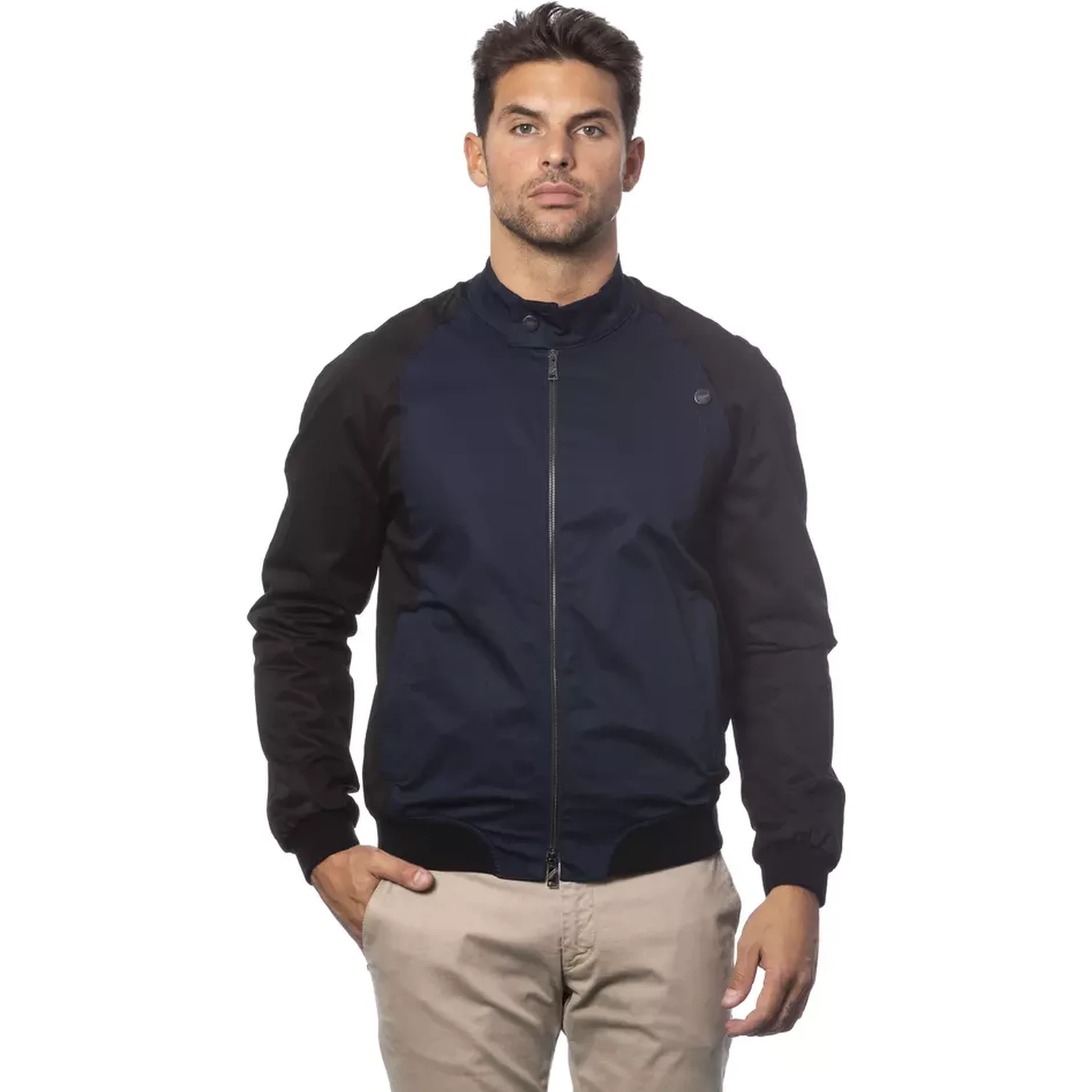 Blue Cotton Men's Bomber Jacket
